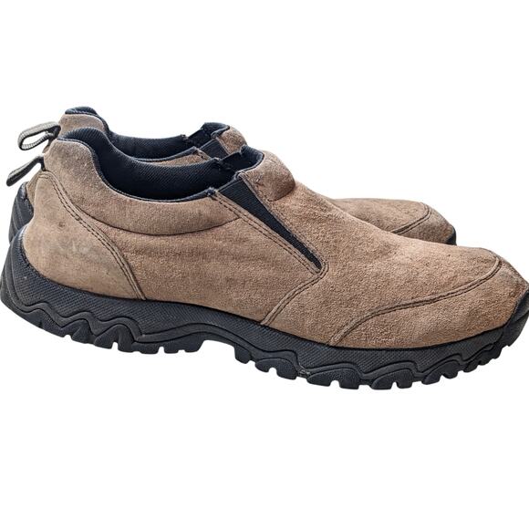 Duluth Trading Slip On Shoes Men 11M Suede Work Hiking Rugged Slip Resist Mocs - Picture 9 of 14